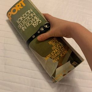 Vintage 1975 Magazine Clutch Purse, hard plastic, retro